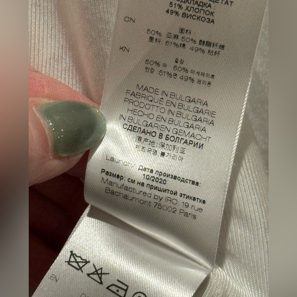 IRO Sirma Linen Acetate Blazer Neutral Gray Tailored Jacket Made in Bulgaria - Picture 8 of 10